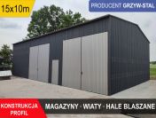 Duży Garaż Blaszany 15x10m  /Wiata / Magazyn/Hala - Garaże – GrzywStal