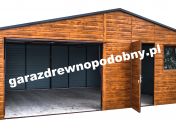 Garaż Blaszany Drewnopodobny 6x5+1m wiaty