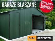 Garaż Blaszany 6x5m - ZIELONY - garaże blaszane, wiaty - GrzywStal