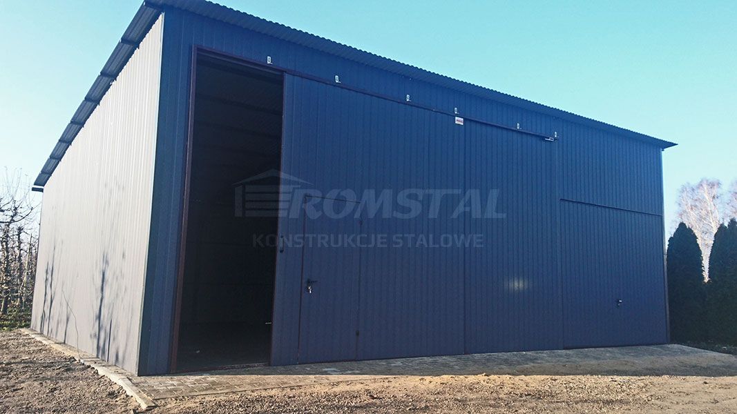 Garaż Blaszany Jednospadowy 8x6m - GRAFIT - HALA - Romstal  - Obraz nr 8