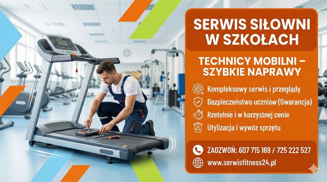 Serwis siłowni w szkołach | Technicy Mobilni | Remonty maszyn Konstancin-Jeziorna - Zdjęcie 1