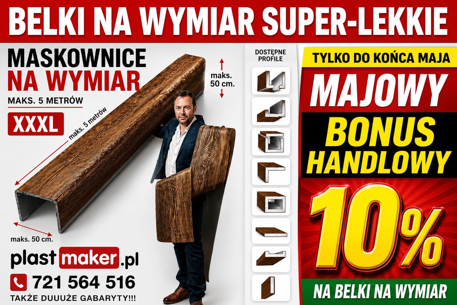 Belki rustykalne sufitowe i maskownice na wymiar - BONUS MAJOWY 10 procent! Polska - Zdjęcie 1