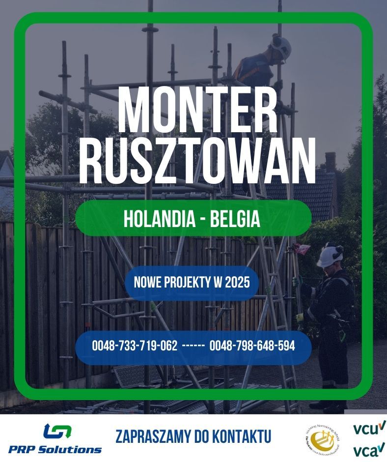 Monter Rusztowan / Foreman /  Pomocnik Holandia Belgia  - Zdjęcie 1